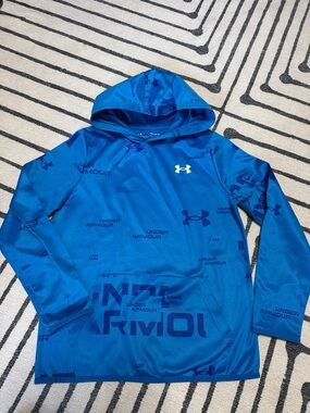 Under Armour Blue Allover Logo Hoodie